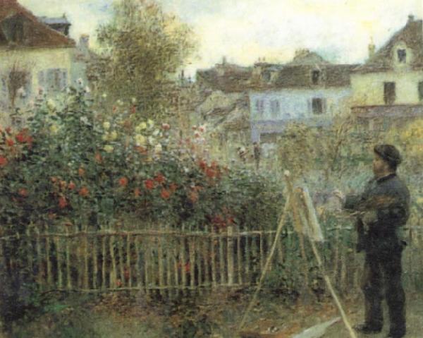 Pierre-Auguste Renoir Monet Painting in his Garden oil painting picture